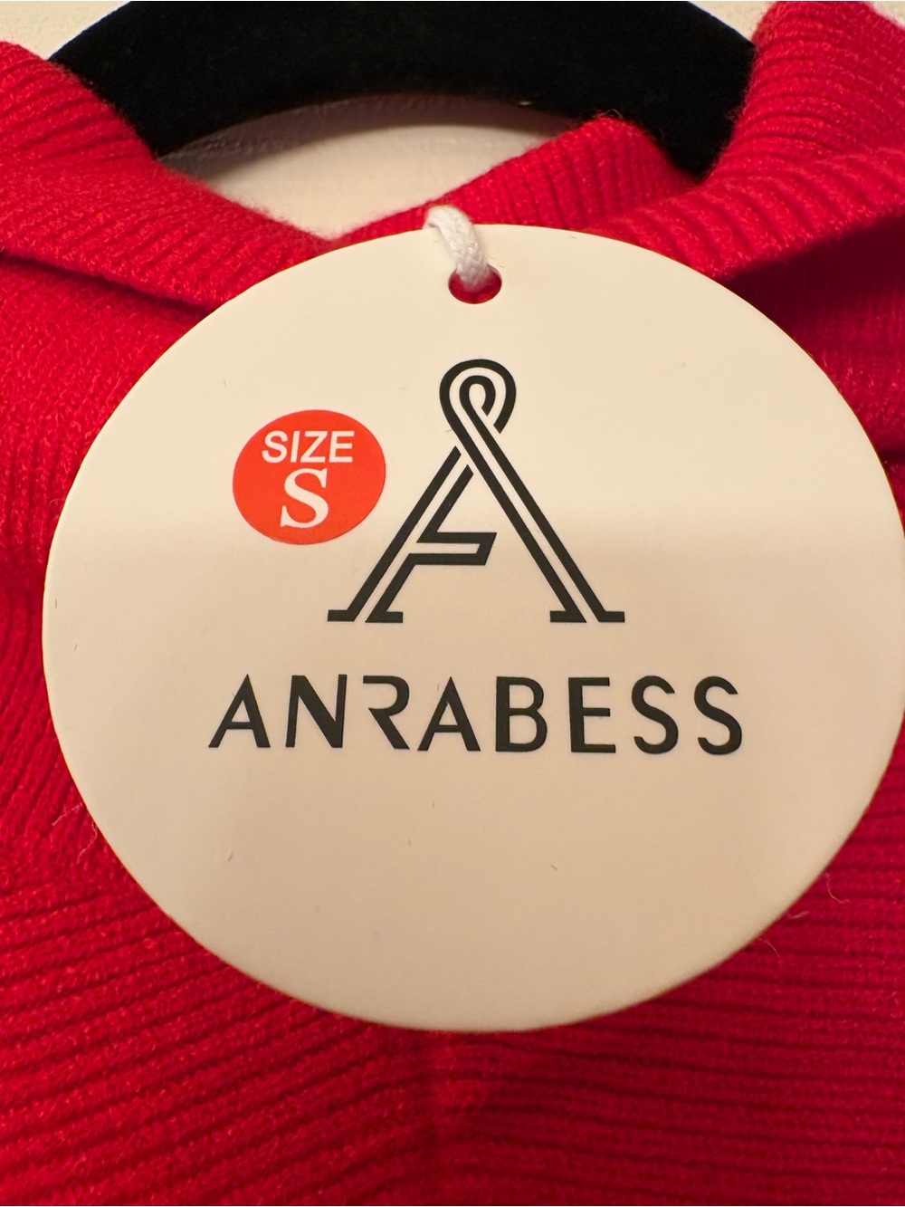 Anrabess Women's Red Cowl & Turtleneck Sweater